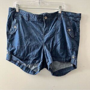Torrid Shorts Womens Cuffed Stretch Pockets Plus High Rise Soft 16